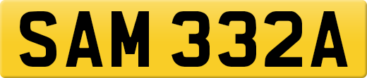SAM 332A private number plate